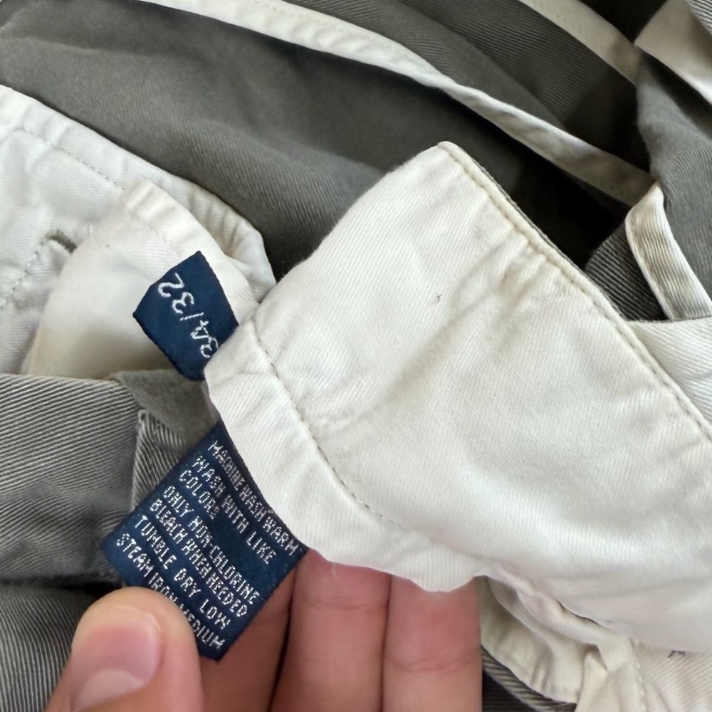 Polo Ralph Lauren Andrew Pant Mens 34x31 Olive Gray Pleated Cotton Chino Trouser - Picture 10 of 12